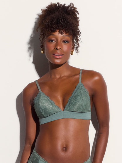 BH Triangel mit herausnehmbarer Schale Spitze Eloise Grün Laurel Wreath 2