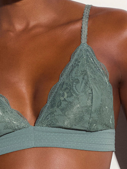 BH Triangel mit herausnehmbarer Schale Spitze Eloise Grün Laurel Wreath 3
