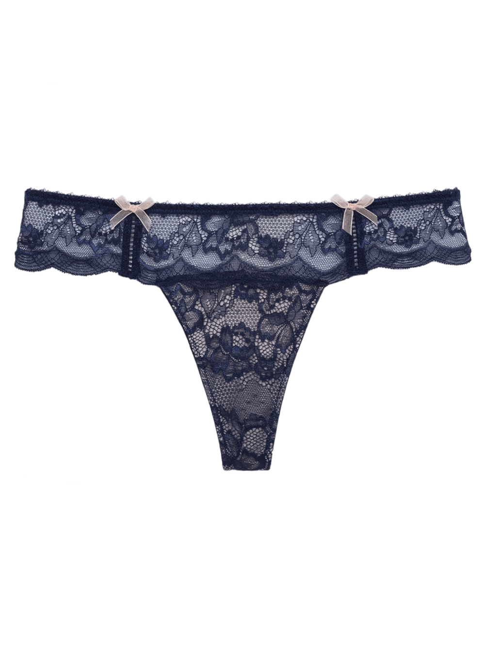 Slip Bikini-String Spitze Celina Blau Peacoat