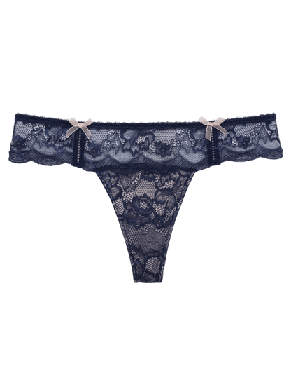 Slip Bikini-String Spitze Celina Blau Peacoat