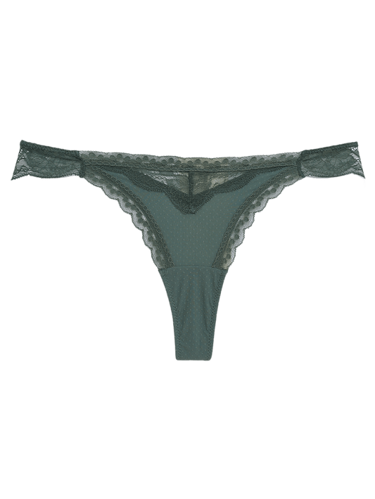 Slip Bikini-String Spitze Eloise Grün Laurel Wreath 1