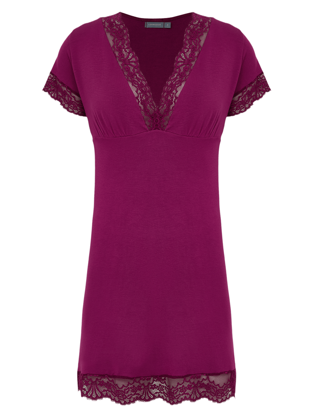 Kurzes Nachthemd kurzärmelig Viskose-Lycra Cris Lila Purple Potion